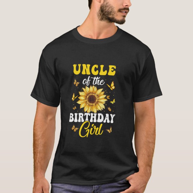 T-shirt Oncle Of The Birthday Girl Sunflower Party Famille (Devant)
