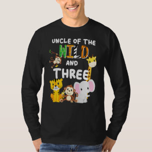T-shirt Oncle Of The Wild Et Trois Zoo Anniversaire Safari