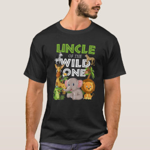 T-shirt Oncle Of The Wild One Zoo Anniversaire Safari Jung