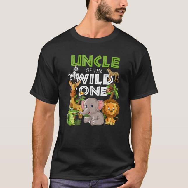 T-shirt Oncle Of The Wild One Zoo Anniversaire Safari Jung (Devant)