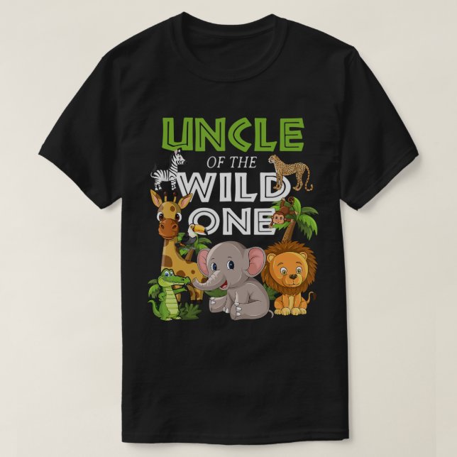 T-shirt Oncle of the Wild One Zoo Anniversaire Safari Jung (Design devant)