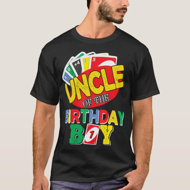 T-shirt Oncle Of Uno Birthday Boy Uno, Birthday Boy T- (Devant)