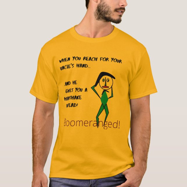 T-shirt Oncle Orange - Handshake -Boomerangé (Devant)
