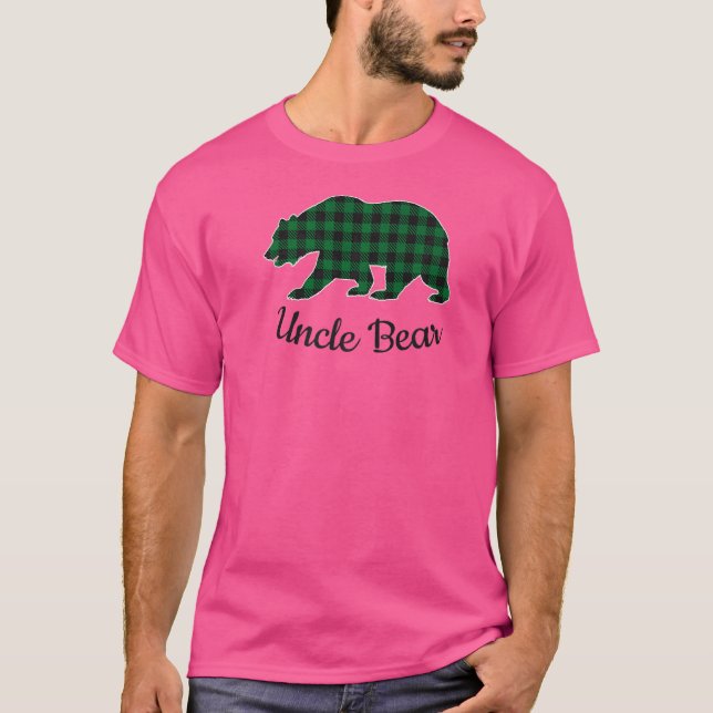 T-shirt Oncle Ours Pajama de Noël Buffle vert Plaid Pr (Devant)