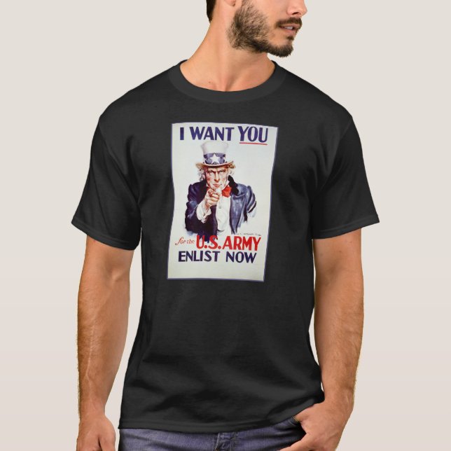 T-shirt Oncle patriotique Sam - Poster vintage (Devant)