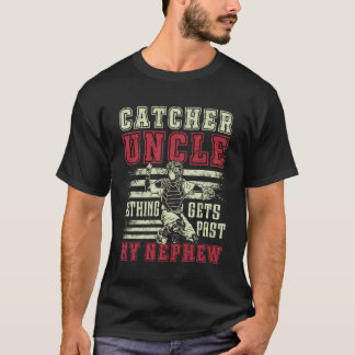 T-shirt Oncle Receveur De Baseball Oncle Fier D'Un Receveu