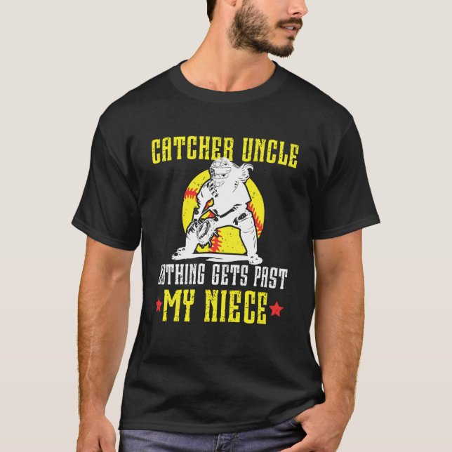 T-shirt Oncle Receveur De Softball Oncle Fier D'un C (Devant)