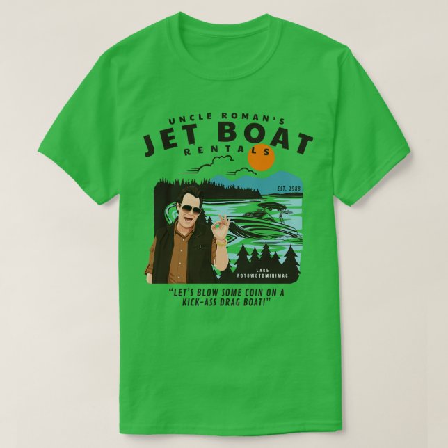T-shirt Oncle Romans Jet Boat Rentals Est 1988 (Design devant)