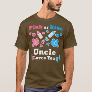 T-shirt Oncle Rose Ou Bleu Vous Aime Genre Révéler Bébé