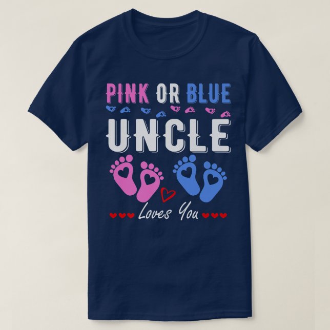 T-shirt Oncle Rose Ou Bleu Vous Aime Révélation De Sexe 10 (Design devant)