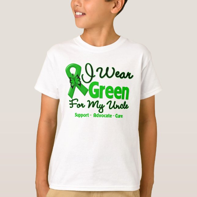 T-shirt Oncle - Ruban de sensibilisation au vert (Devant)