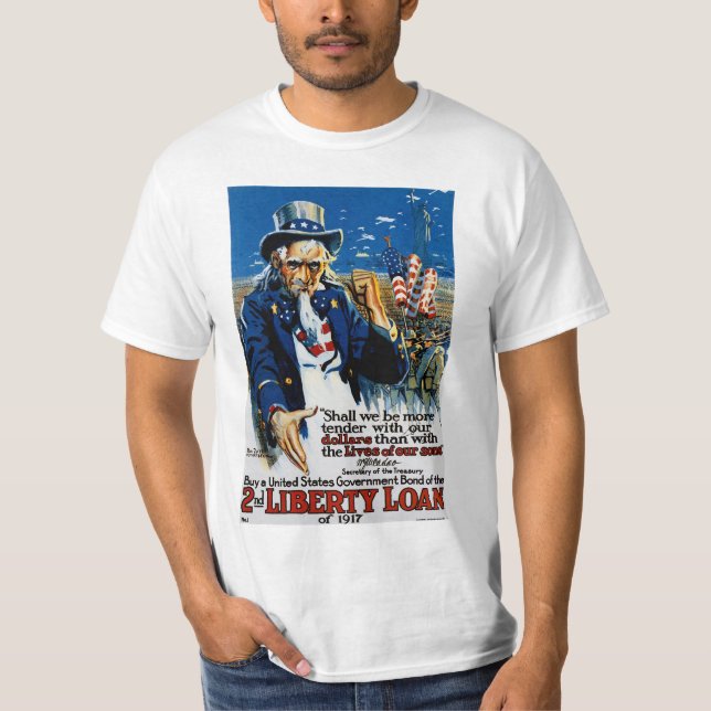 T-shirt Oncle Sam 2nd Liberty Loan (Devant)