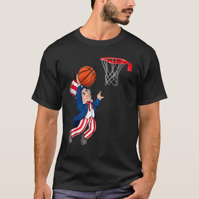 T-shirt Oncle Sam 4 juillet Patriotic Dunking (Devant)