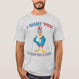 T-shirt Oncle Sam Aigle Achète-moi une bière drôle patriot