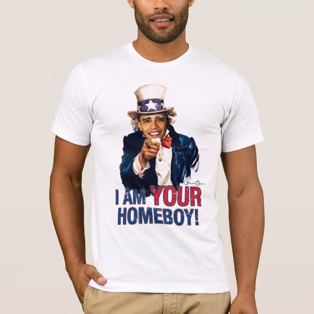 T-shirt Oncle Sam - Barack Obama est mon Homeboy (Devant)