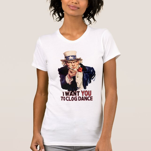 T-shirt Oncle Sam Clogging danse (Devant)