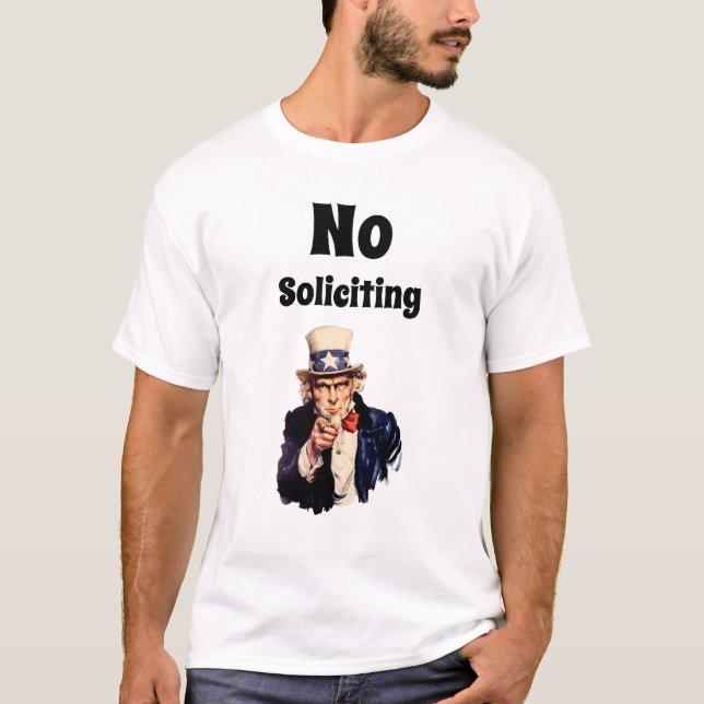 T-shirt Oncle Sam dit Pas de sollicitation (Devant)