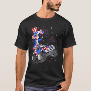 T-shirt Oncle Sam équitation Monster Camion 4 juillet Garç