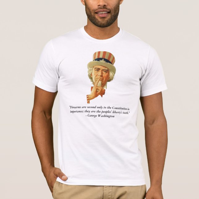 T-shirt Oncle Sam et citation par George Washington (Devant)