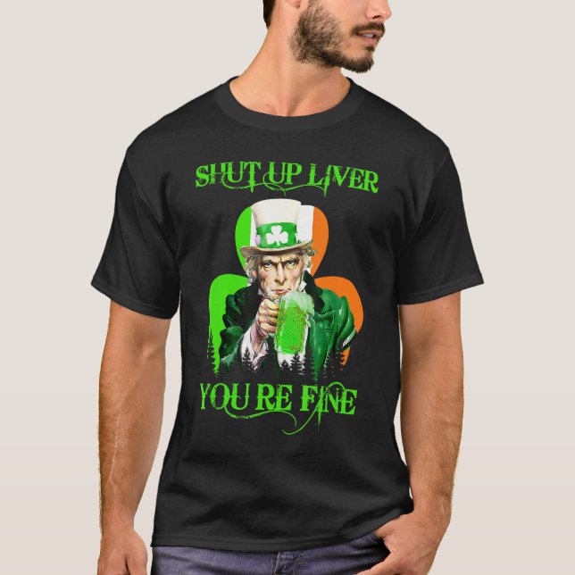 T-shirt Oncle Sam Ferme Le Foie Vous Êtes Fin Patrick S D (Devant)