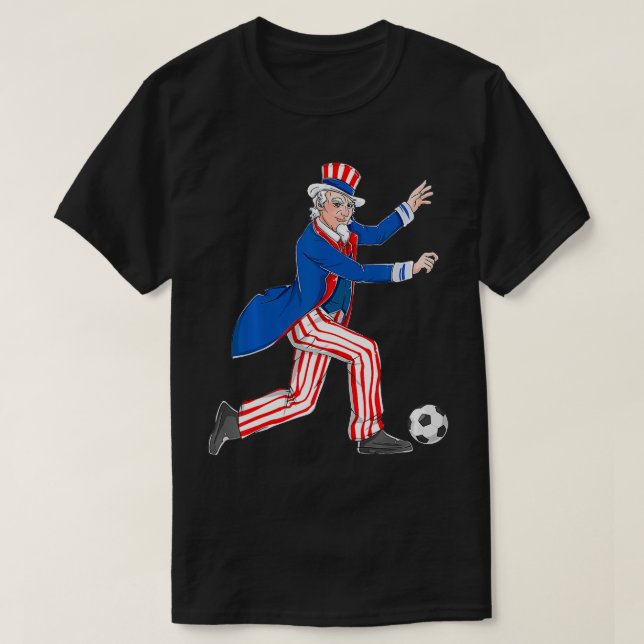 T-shirt Oncle Sam Football 4 juillet Drapeau américain USA (Design devant)