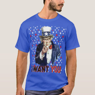T-shirt Oncle Sam Je Vous Veux Avec Des Étoiles Et Des Ban