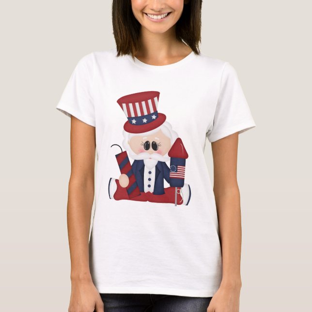 T-shirt Oncle Sam Juillet Quatrième jour férié (Devant)