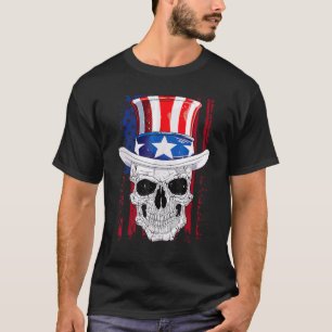 T-shirt Oncle Sam Nous Skull Drapeau Juillet 4 Patriot Us