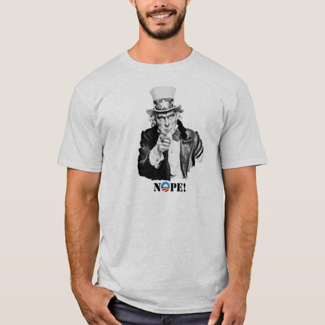 T-shirt Oncle Sam - pièce en t de Nope - de Nobama (Devant)