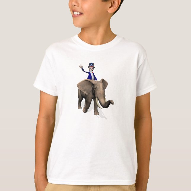T-shirt Oncle Sam Riding On Elephant (Devant)