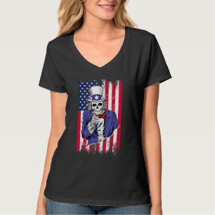 T-shirt Oncle Sam Skeleton Est 4 juillet Pour Les Garçons