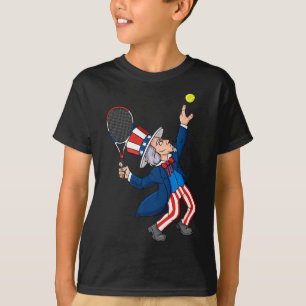 T-shirt Oncle Sam Tennis 4 juillet Fête patriotique garçon