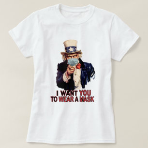 T-shirt Oncle Sam veut que tu portes un masque de visage U