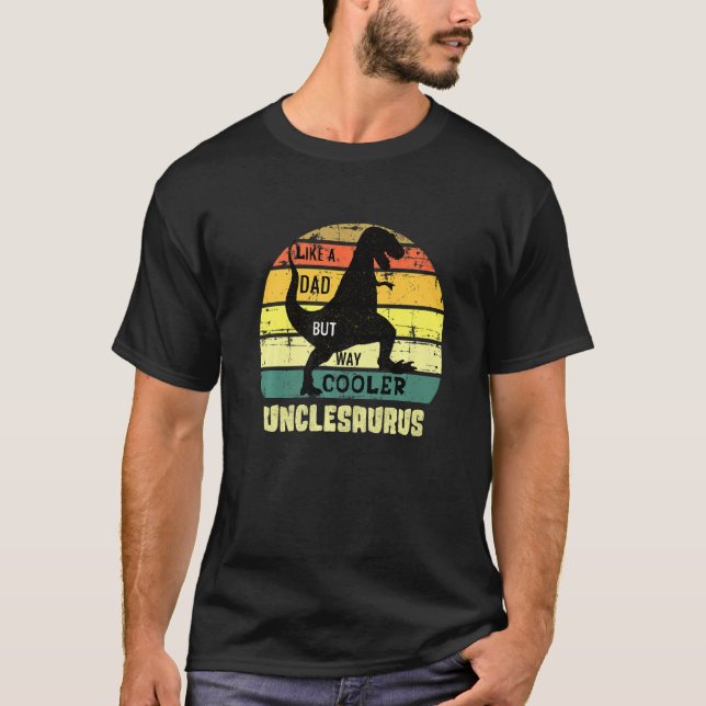 T-shirt Oncle Saurus Rex Dinosaur Comme Un Papa Way Glaciè (Devant)