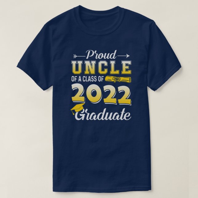 T-shirt Oncle Senior 2022 Cadeaux Fier Oncle D'Une Classe  (Design devant)