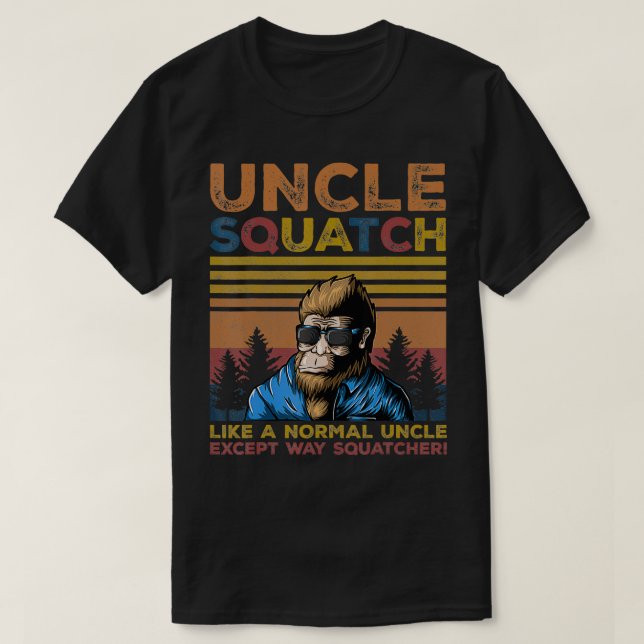 T-shirt Oncle Squatch Oncle Fête des pères amusant (Design devant)