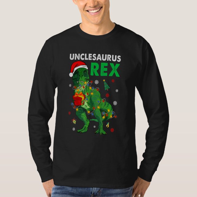 T-shirt Oncle T Rex Dinosaure de Noël Unclesaurus Matchin (Devant)