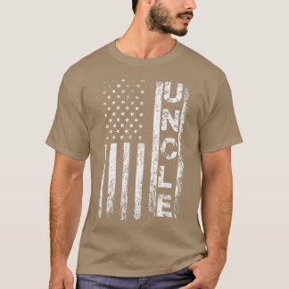 T-shirt Oncle Vintage Américain Fête des pères Drapeau 4e