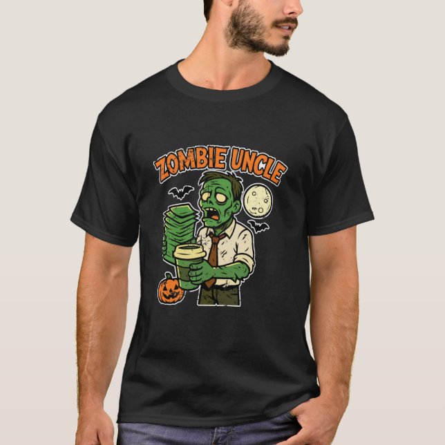 T-shirt Oncle zombie avec café (Devant)