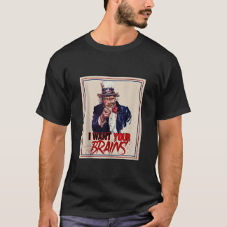 T-shirt Oncle Zombie Sam Je Veux Votre Cerveau Halloween T