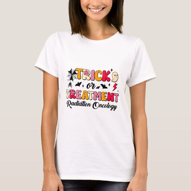 T-shirt Oncologie Des Rayons De Tic Ou De Traitement Hallo (Devant)
