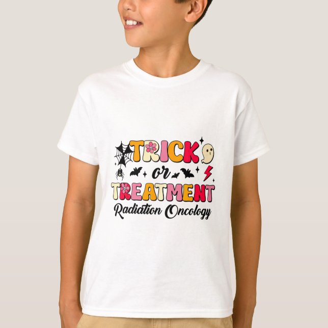 T-shirt Oncologie Des Rayons De Tic Ou De Traitement Hallo (Devant)