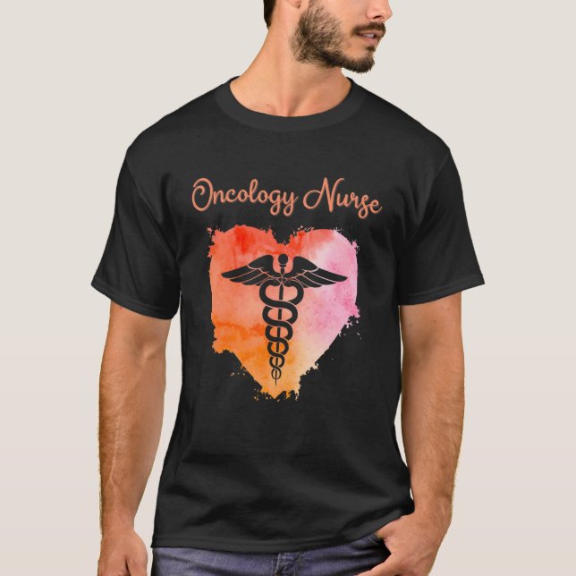 T-shirt Oncology Nurse  Nurses Nursing Graduation Caduceus (Devant)