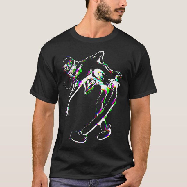 T-shirt Ondoyance Fantôme Blanc glitch (Devant)