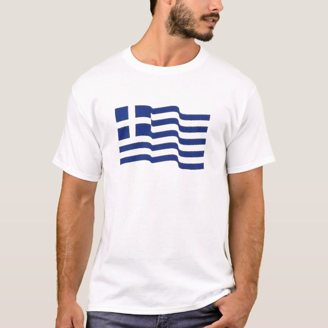 T-shirt ondulation grecque de drapeau (Devant)