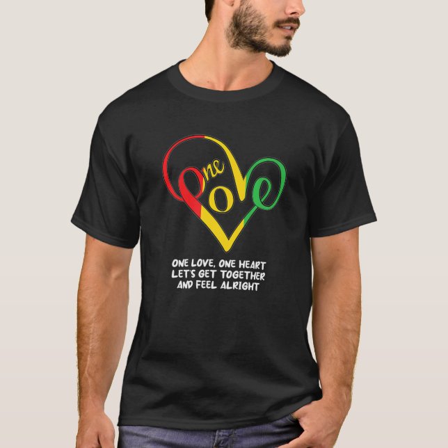 T-shirt One African Love Heart Black History Mois Cool BL (Devant)