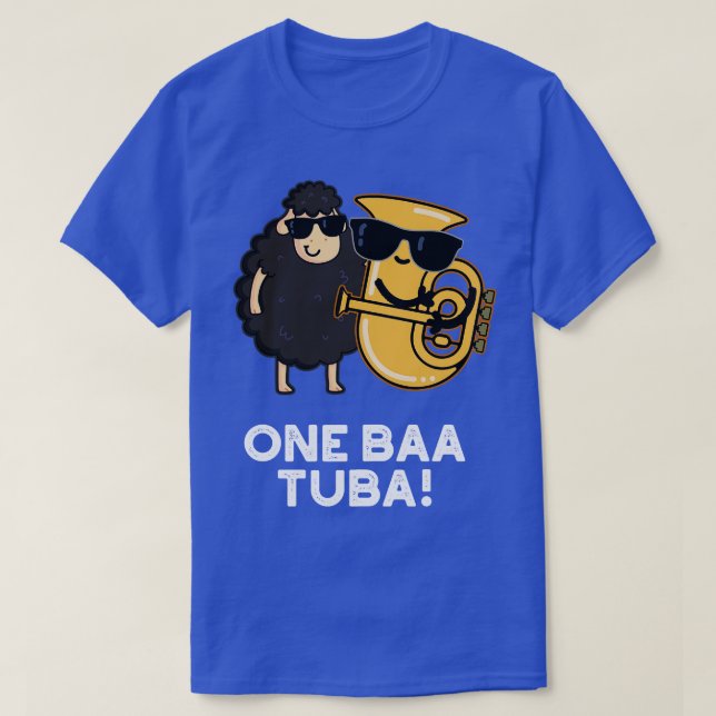 T-shirt One Baa Tuba Funny Music Sheep Pun (Design devant)