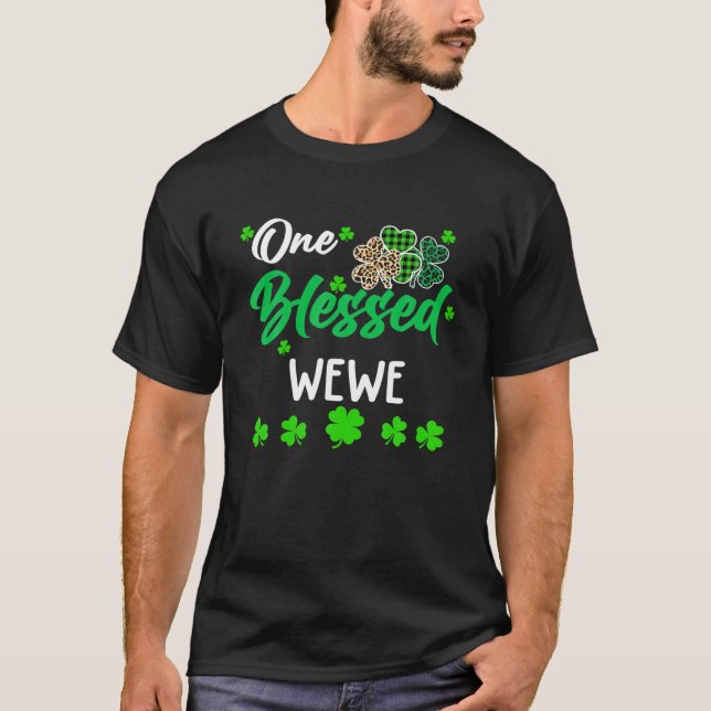 T-shirt One Blessed Wewe Clover St. Patrick's Day Irish (Devant)