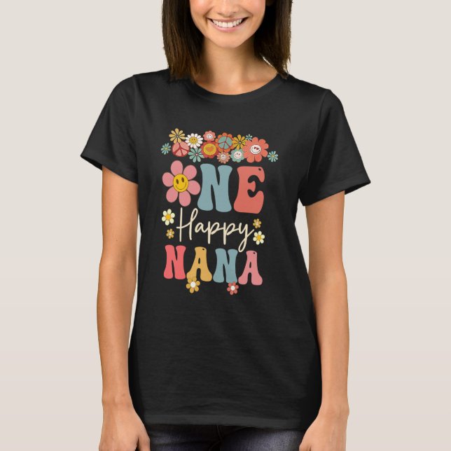 T-shirt One Happy Nana 1er Anniversaire Famille Correspond (Devant)