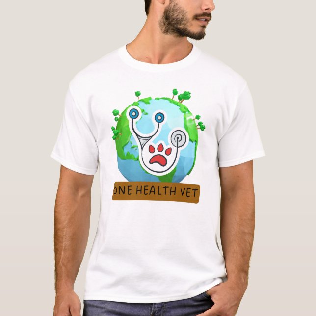T-shirt One Health Vet – Vet Global Health Animal Design (Devant)